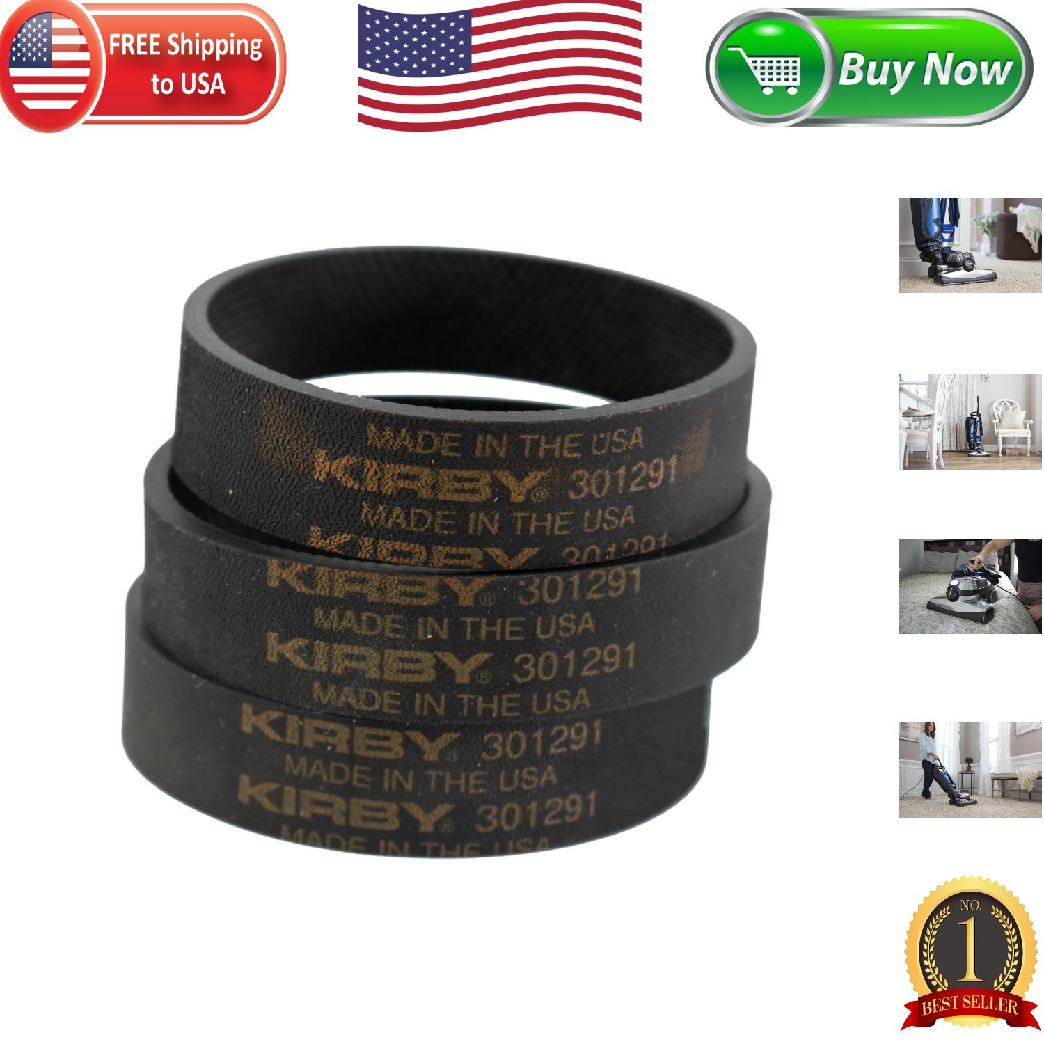 High-Quality Rubber Vacuum Belts 3-Pack - Enhance Cleaning Efficiency gallery