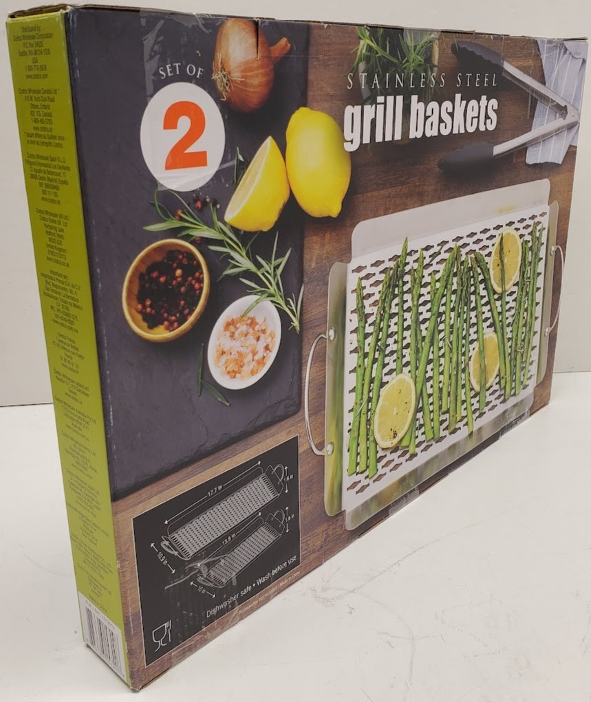 Linkfair Stainless Steel Grill Baskets Set of 2 (17.7 in & 13.8 in) New gallery