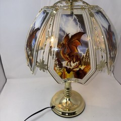OK Lighting Dragon Touch Lamp Brass Tone 23 Inches in height 3 Light Settings