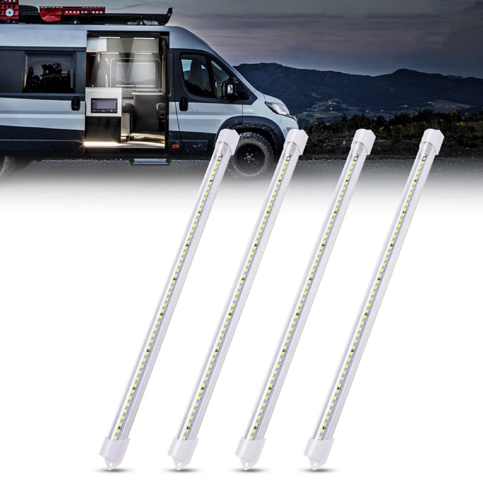 4PCS 12V RV Interior LED Light Bar 48 LEDs Light Strip 12" for Car Truck Camper gallery