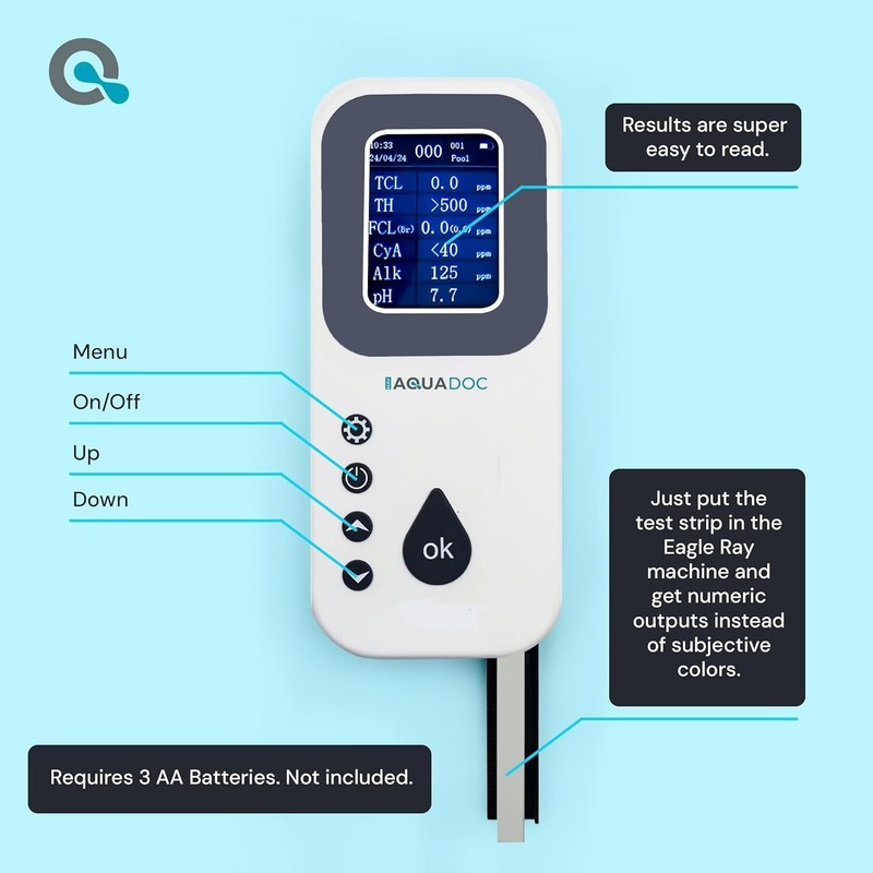 Eagle Ray Digital Pool Water Test Kit by AquaDoc with Digital Water Tester #1020 gallery