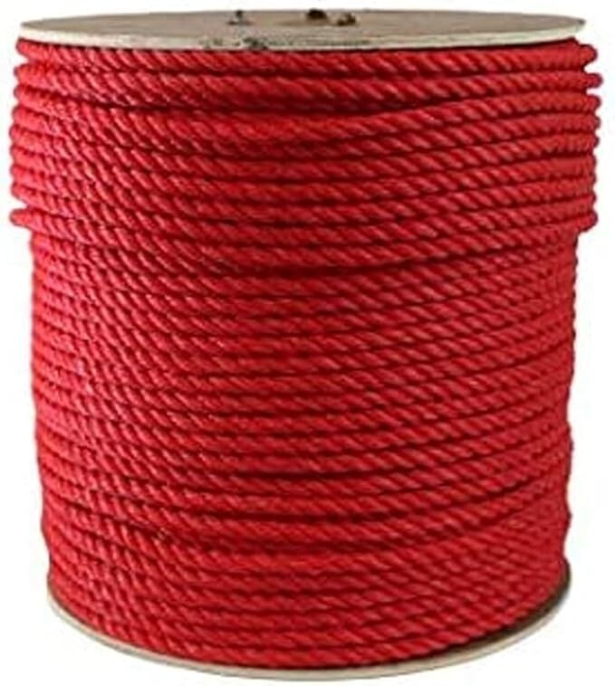 ATERET Twisted 3-Strand RED Polypropylene Rope Monofilament ALL SIZES gallery