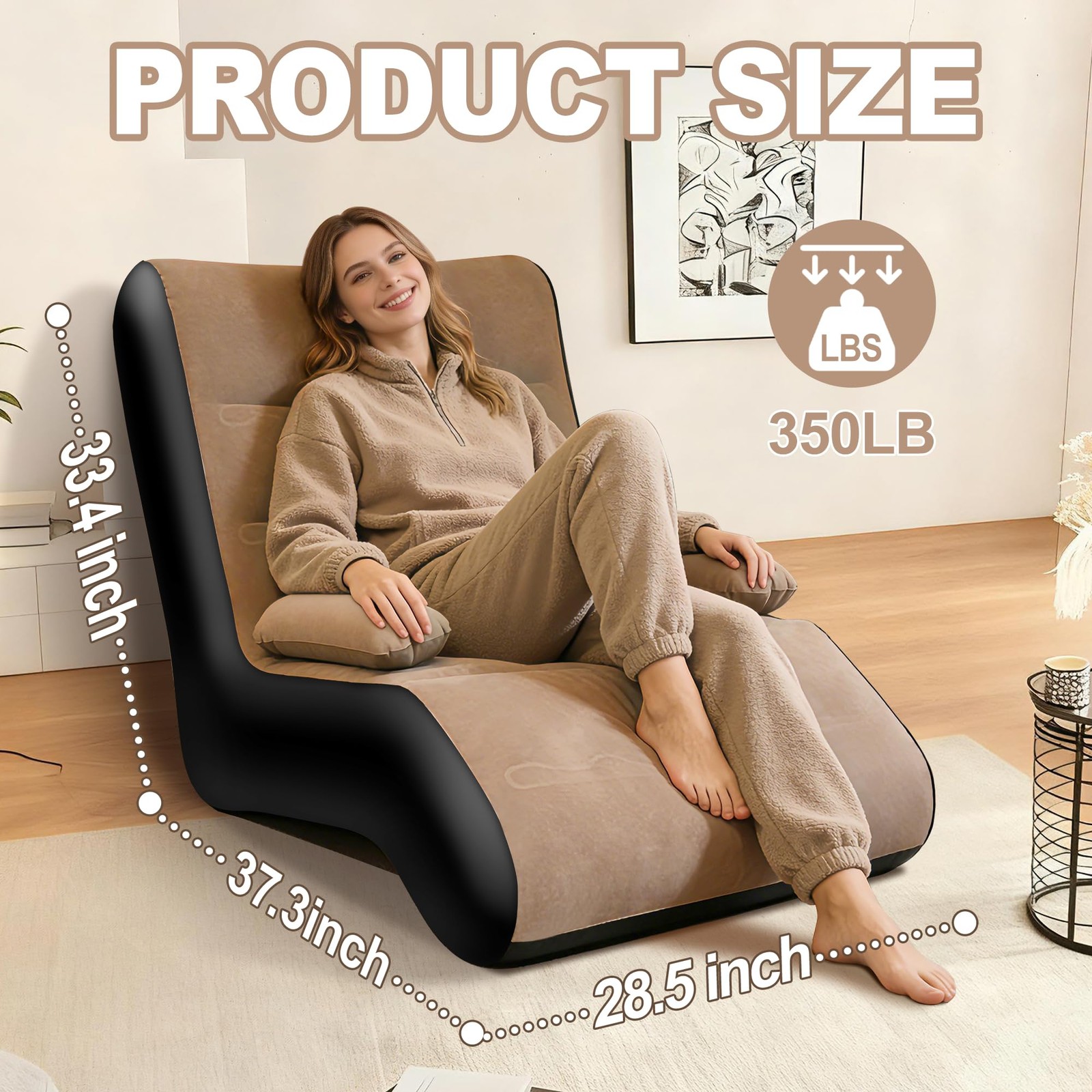 Inflatable Couch for Camping, Blow Up Couch for Adults with Armrest, gallery