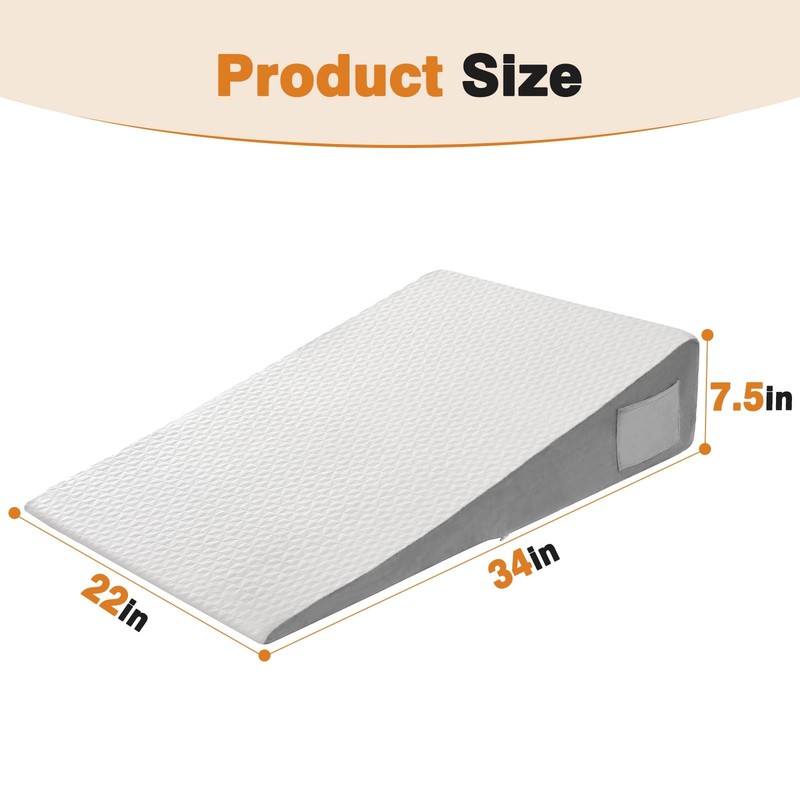 34" Extra-Long Wedge Pillow, Back & Arm Support, Bed Wedge Pillow for Sleepin gallery