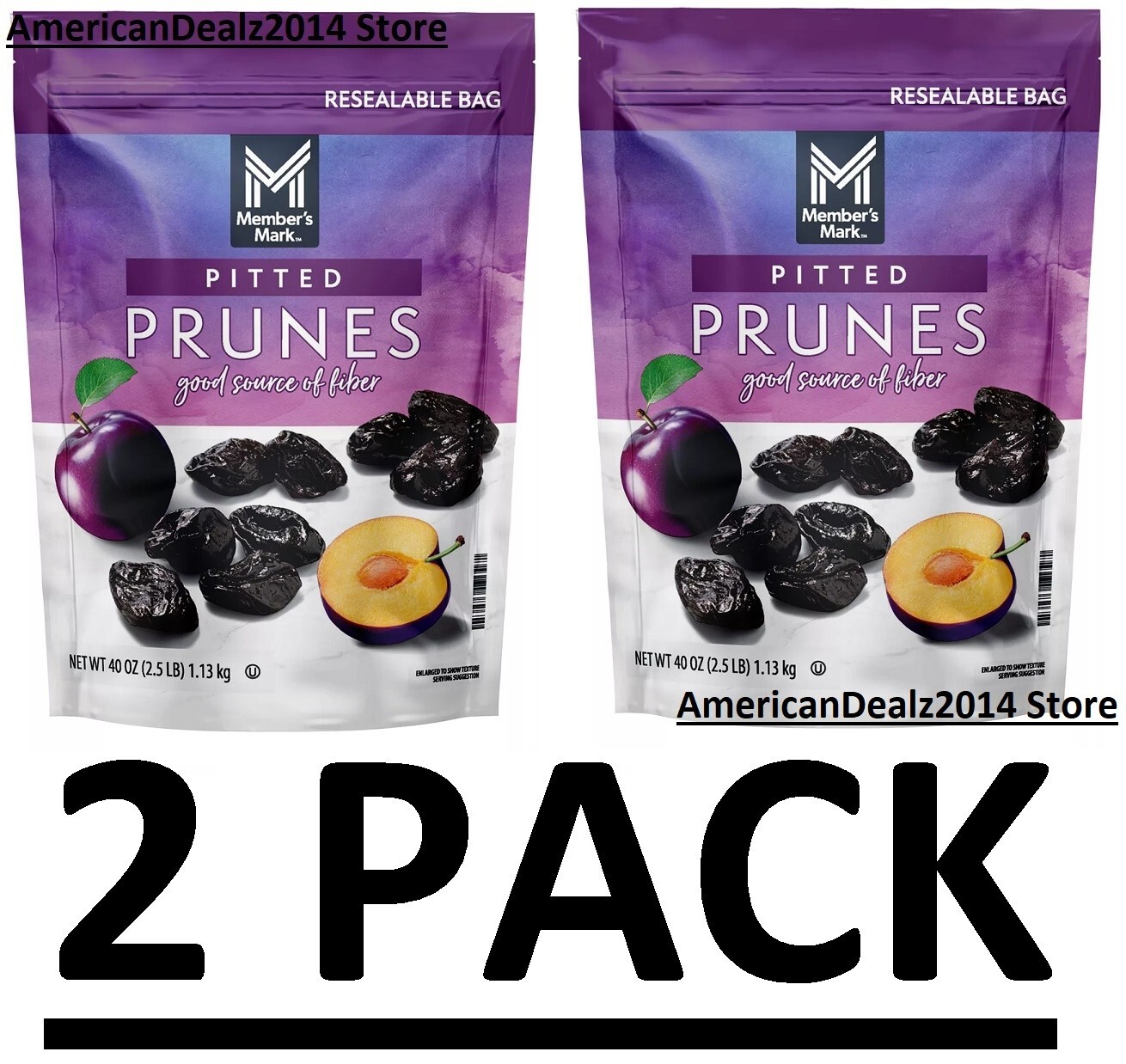 2 PACK - Member's Mark Dried Pitted Prunes, 40 oz (Total 80 oz) gallery