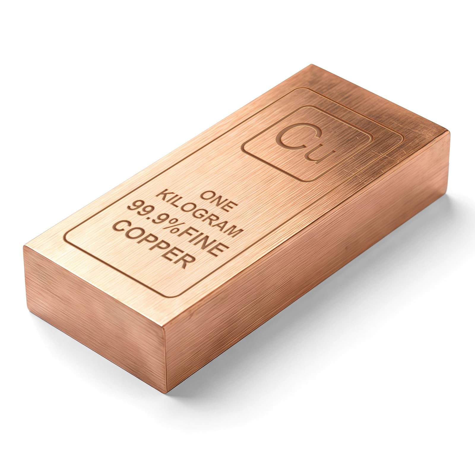 Solid Copper Bar 1 KG(2.2lb) | 99.9% Pure Copper (Cu 999) | Decorative Collec... gallery