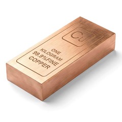 Solid Copper Bar 1 KG(2.2lb) | 99.9% Pure Copper (Cu 999) | Decorative Collec…