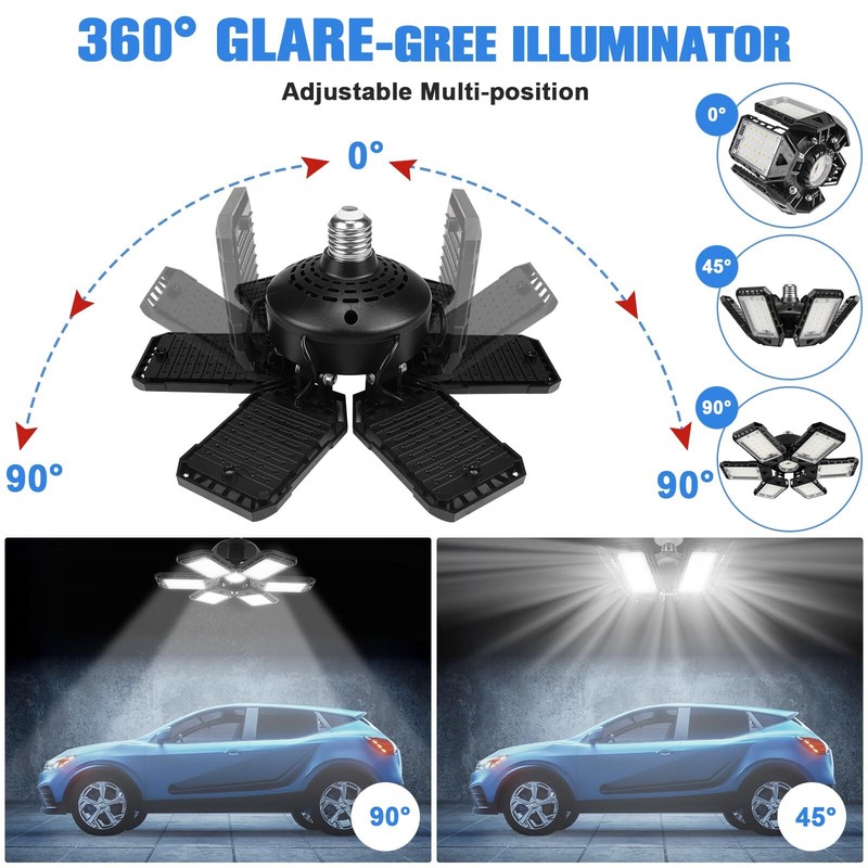 Strong Triburst Multi-Directional 16000 Lumen Super Bright LED Garage Light Defo gallery