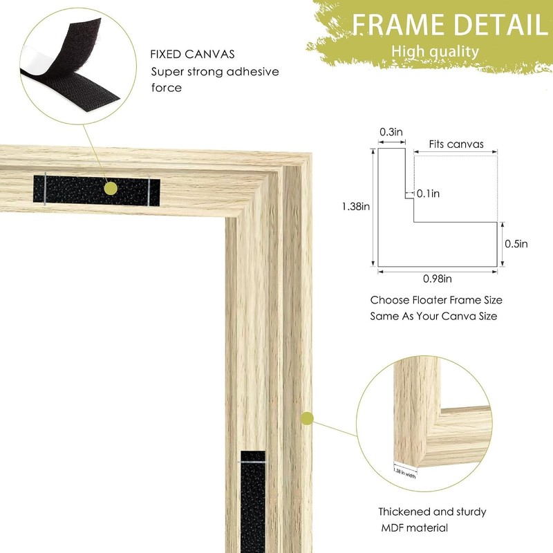 12X16 Canvas Floating Frame with 0.9" Deep, 12X16 Floater Frames for Canvas Pain gallery