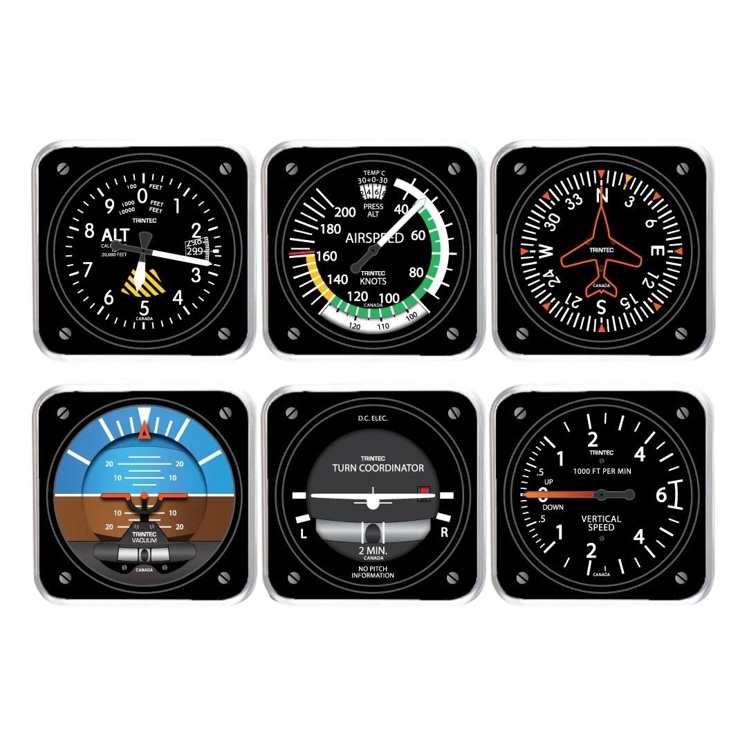 Trintec 6-Piece Square Acrylic Cockpit Coaster Set (NEW) Model 9099 gallery