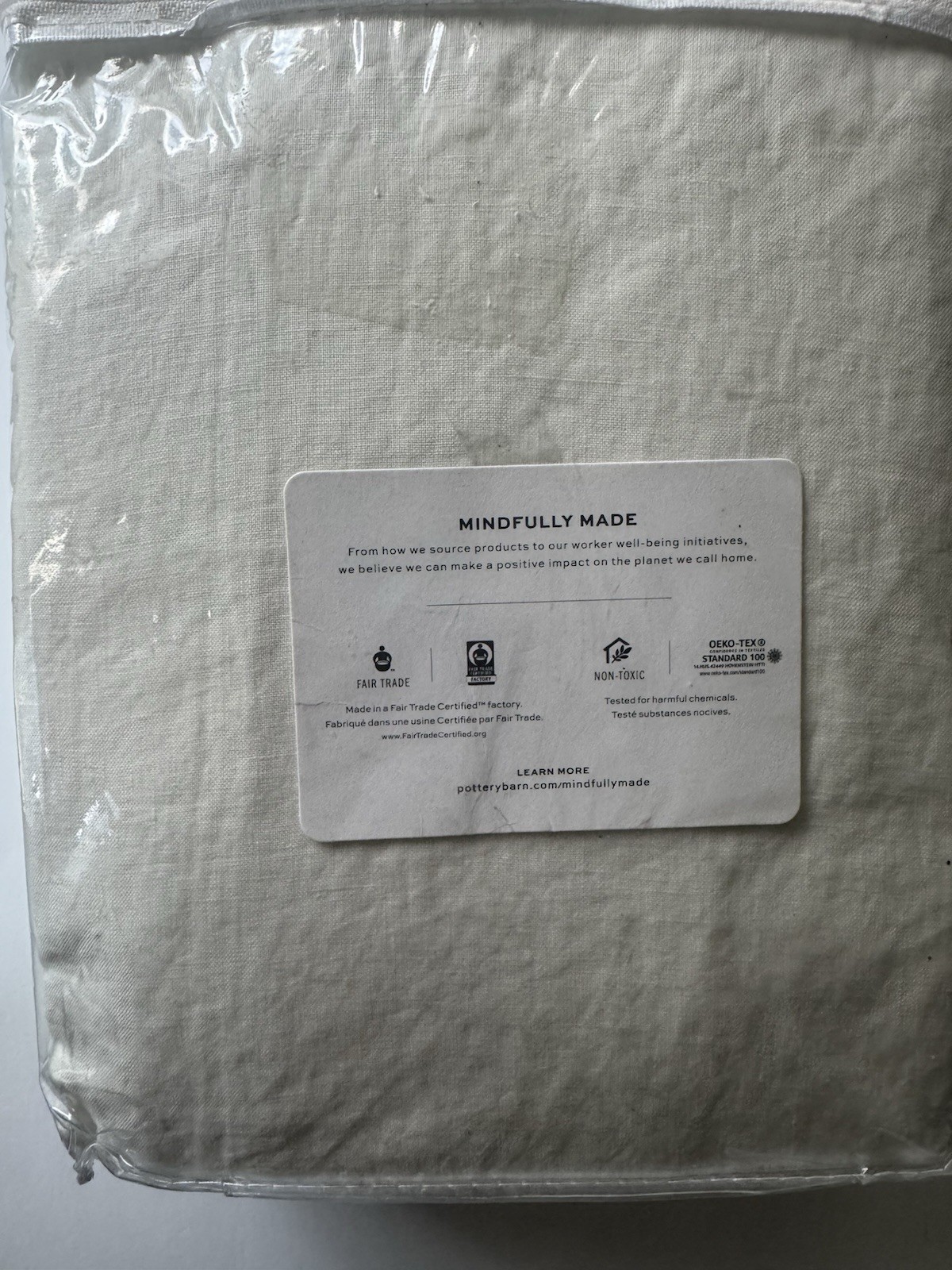 Pottery Barn Classic Belgian Flax Linen Ivory Doublewide Drape Panel 100x108" gallery
