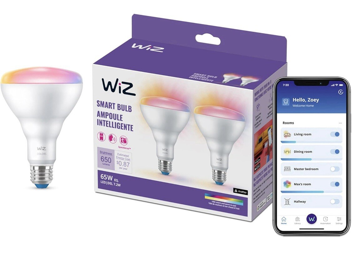 WiZ Smart Light Bulb 65W for Recessed Lights Full Color WIFI LED 2 Packs-Total 4 gallery