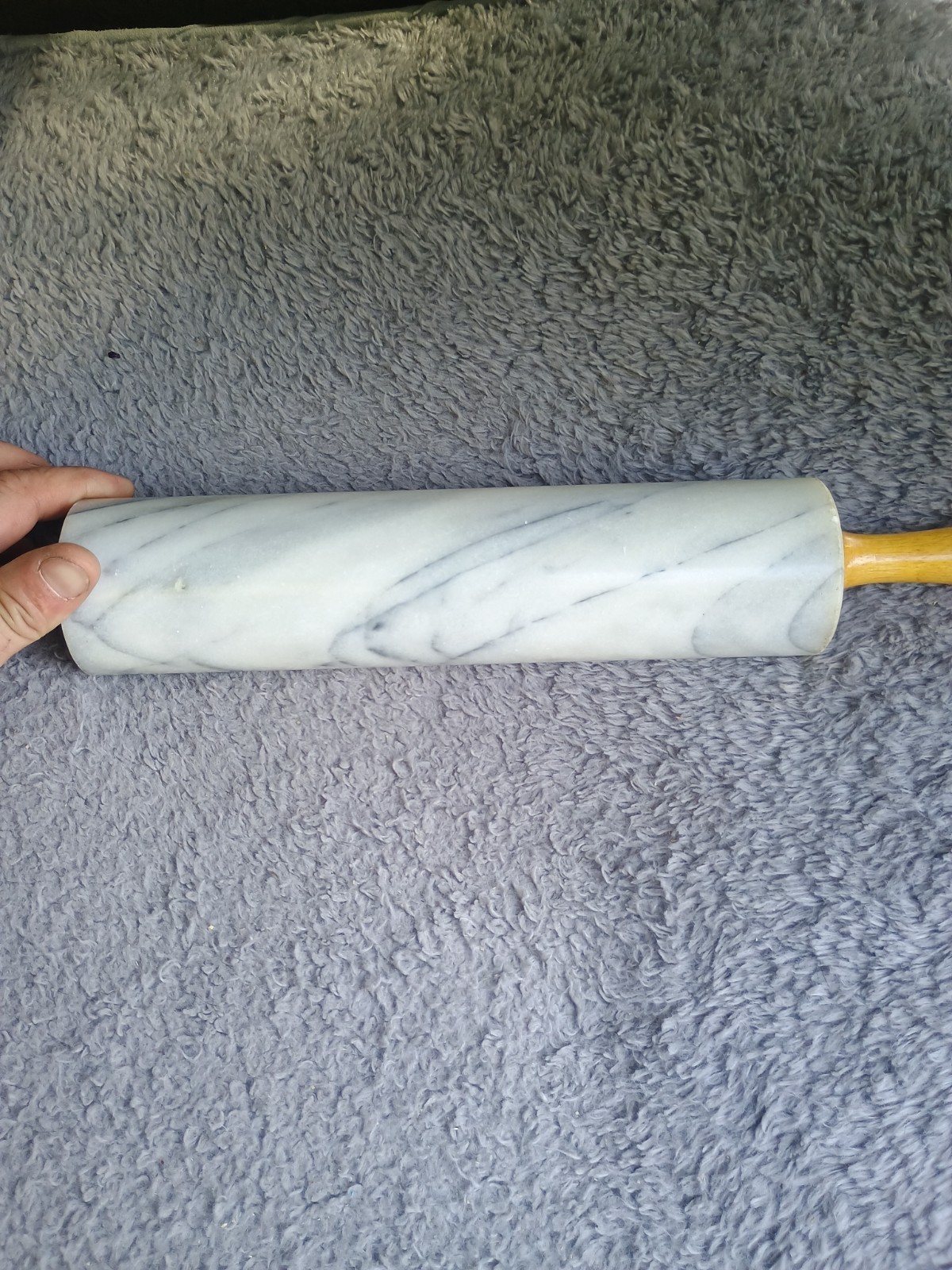 Heavy Real Marble Rolling Pin With Wood Handles 18" 4 lbs 10 oz. gallery