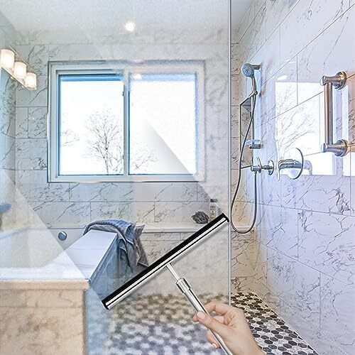Grand Fusion Shower Squeegee with Long Handle for Glass Doors, Tile Walls, gallery