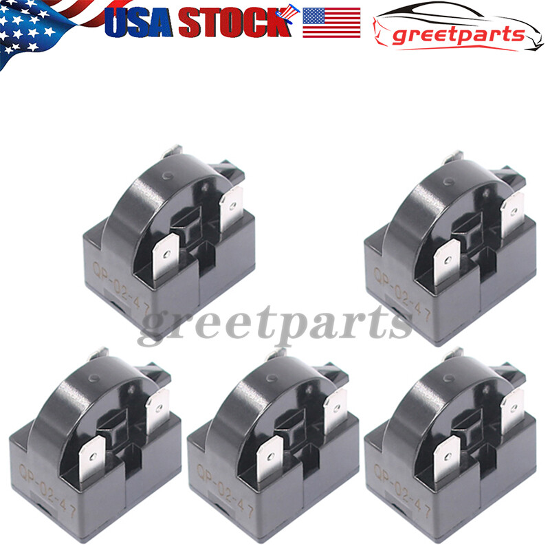 5PCS Refrigerator Freezer Compressor PTC Start Relay QP2-4R7 / QP2-4.7 3-Pin USA gallery