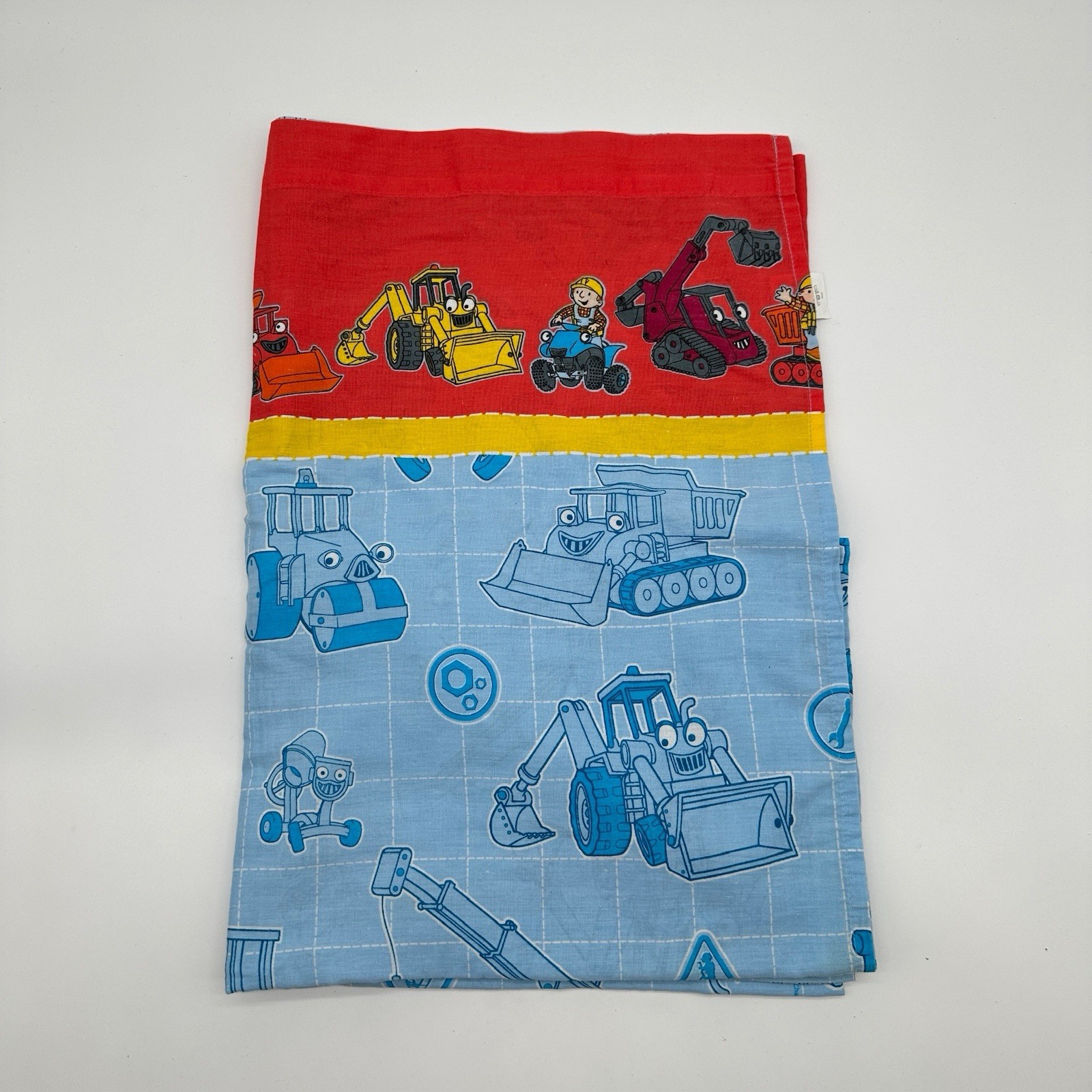 Y2K Bob the Builder FLAT sheet Only TWIN SZ 2007 Cotton Polyester AOP Nostalgi gallery