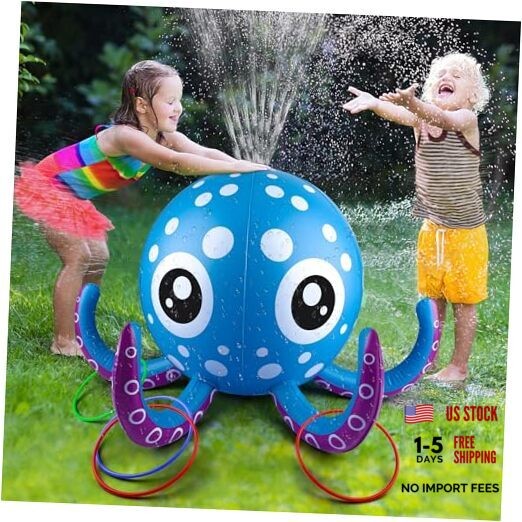 Sprinkler for Kids Inflatable Octopus Water Toys with 6 Rings, Summer Outdoor gallery