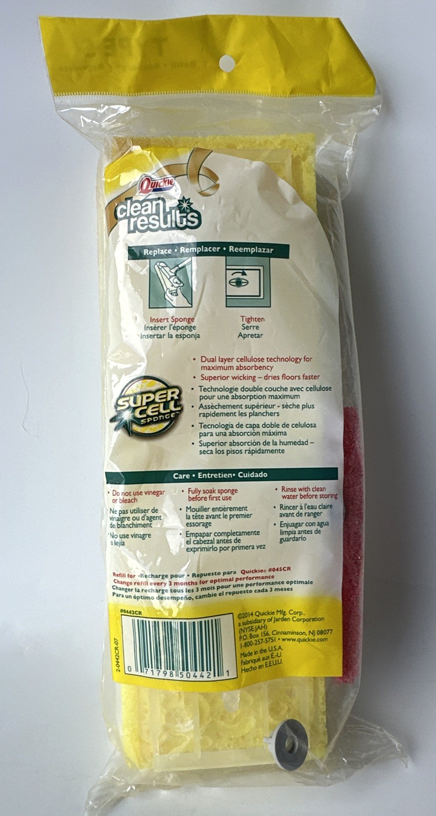 NEW Quickie Clean Results Type S Automatic Sponge Mop Head Refill #0442CR Sealed gallery