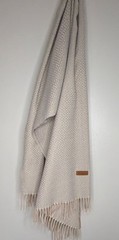 Cashmere Geometric Fringed Rectangular Beige Shawl/Wrap/Scarf . 76”x28”