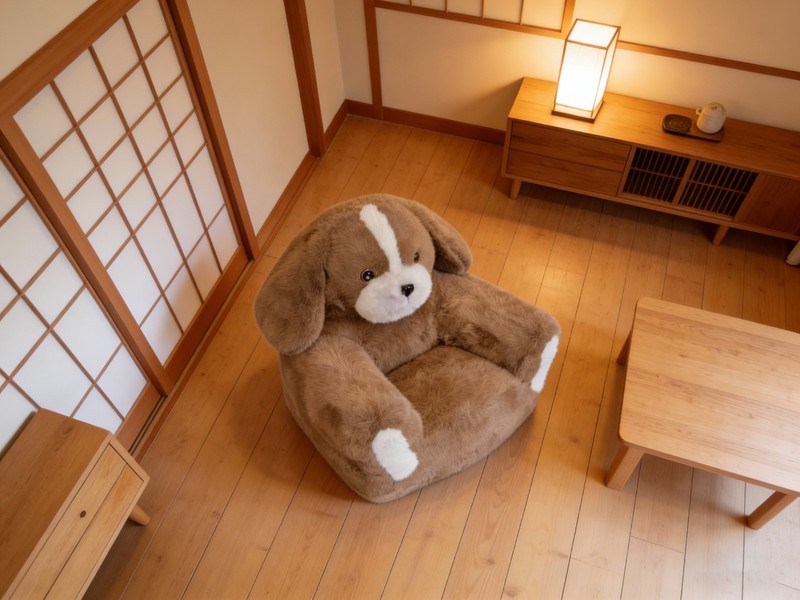 Furry Dog Couch Inflatable Premium Plush Sofa Single Lounge Chair - Living Room gallery