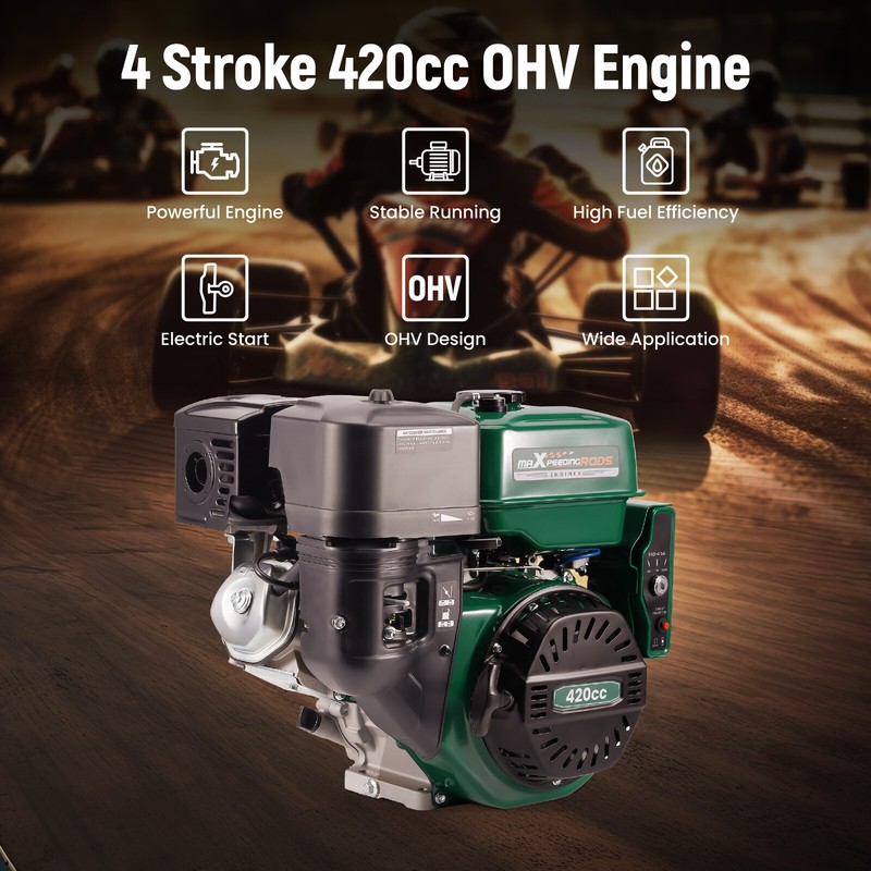 Engine OHV Horizontal Gas Engine Motor 420cc 15HP Electric Start Rototiller gallery