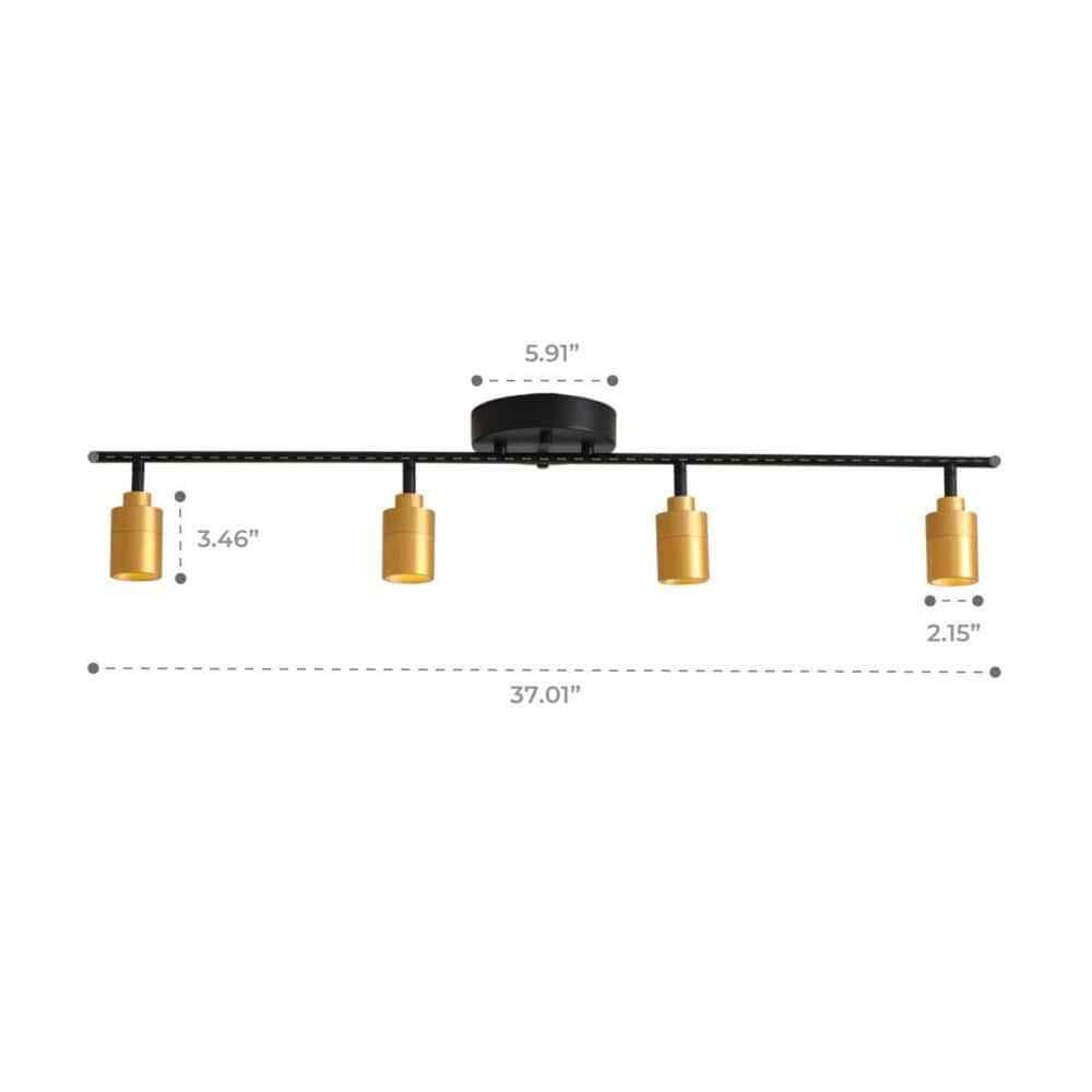 Vidalite Modern 3 ft. 4 Head-Light Gold Integrated LED Fixed Track Lighting Kit gallery