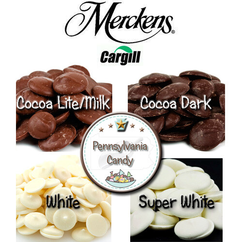 Merckens 2 LB Cocoa LITE Milk OR DARK Chocolate Wafers Discs Melts Mothers Day gallery