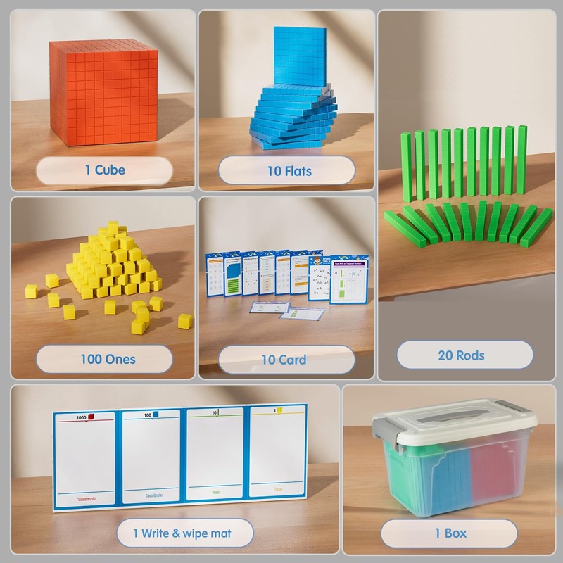 Base Ten Blocks with Place Value Chart - Math Manipulatives for Kids.Counting... gallery