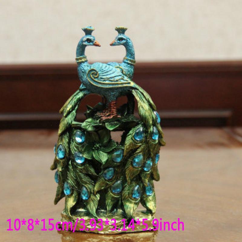 Small Peacock Resin Crafts Statues Best Gift Figurine Home Art Decor Figures New gallery