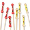 BambooMN Bamboo Braided String Picks 3.9" or 4.7"(10cm) Bright Yellow or Red gallery