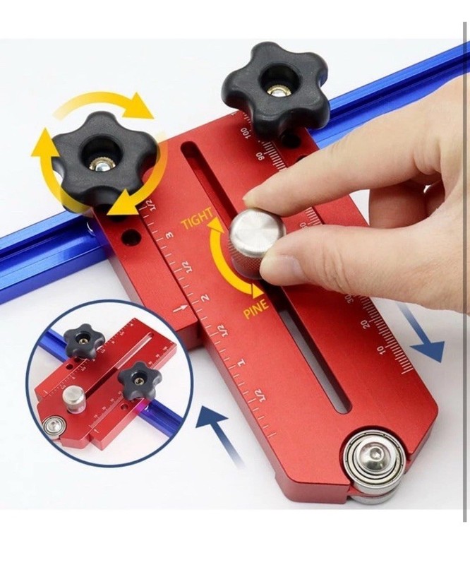 Granatan Thin Rip Table Saw Jig Guide Narrow Strip Cuts Fits 3/4" x 3/8" T-Slot gallery