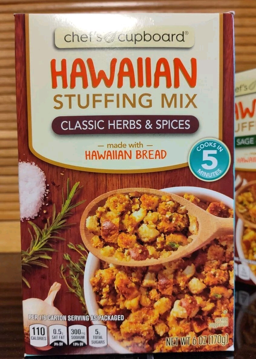2 Box's Hawaiian Stuffing Mix 1 Sage & Onion & 1 Classic Herbs & Spices 6oz each gallery
