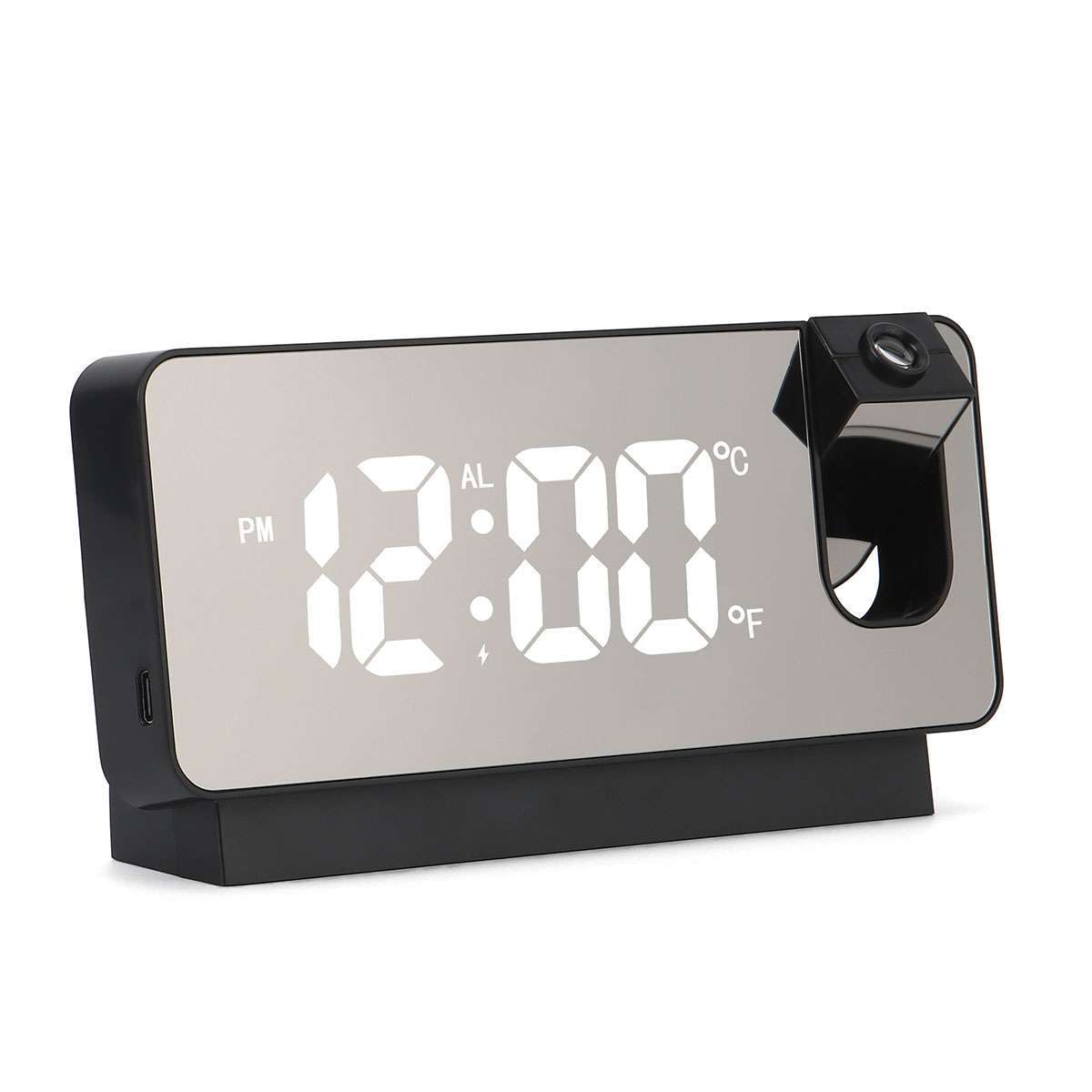 180° LED Digital Projector Rotatable Projection Snooze Dual Alarm Clock USB 24H gallery