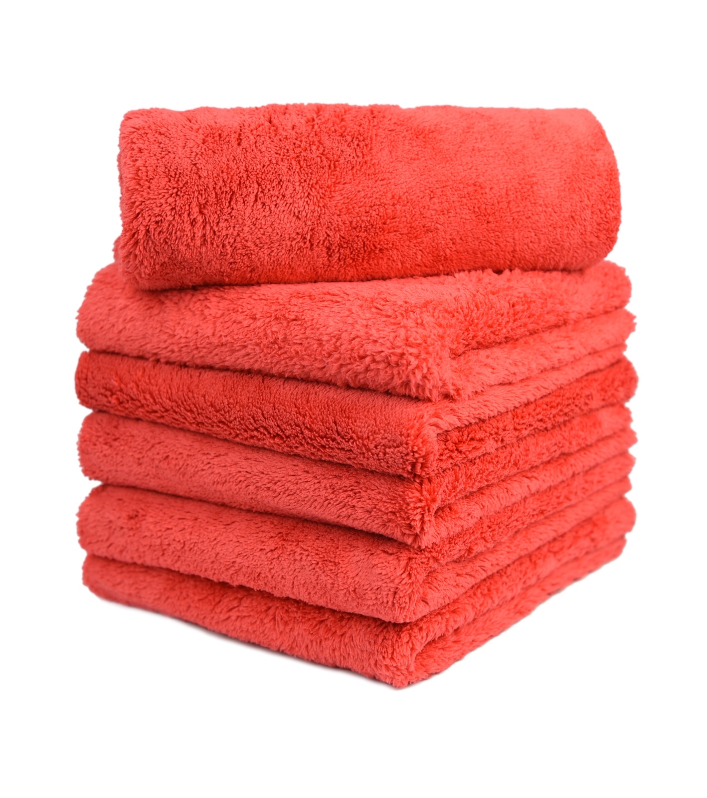 6pcs Microfiber Towel Edgeless Scratch Free Cleaning Clothes 16"x16" Red gallery