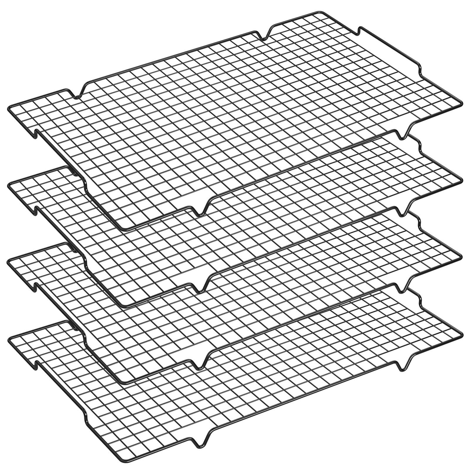4 Pack Cooling Racks - 16" x 10", Nonstick Wire Baking Rack with Handle fits ... gallery
