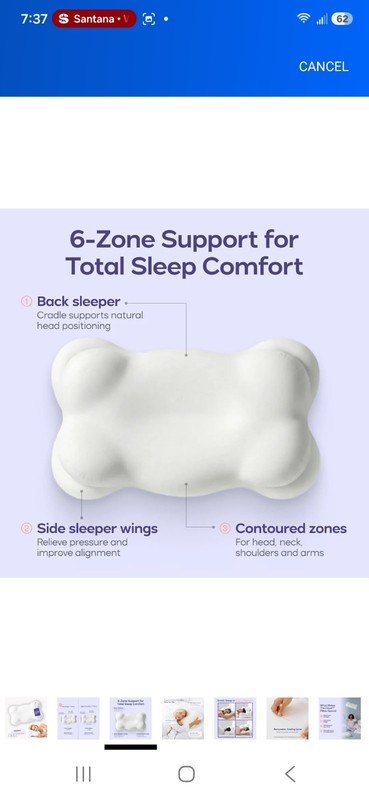 Mellow Cloud Pillow, Ergonomic Memory Foam Cloud Align Pillow for Neck Suppor... gallery