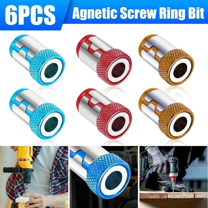 6 x Screwdriver Head Magnetic Ring Pivoting Bit Tip Screw Holder Magnetizer* gallery