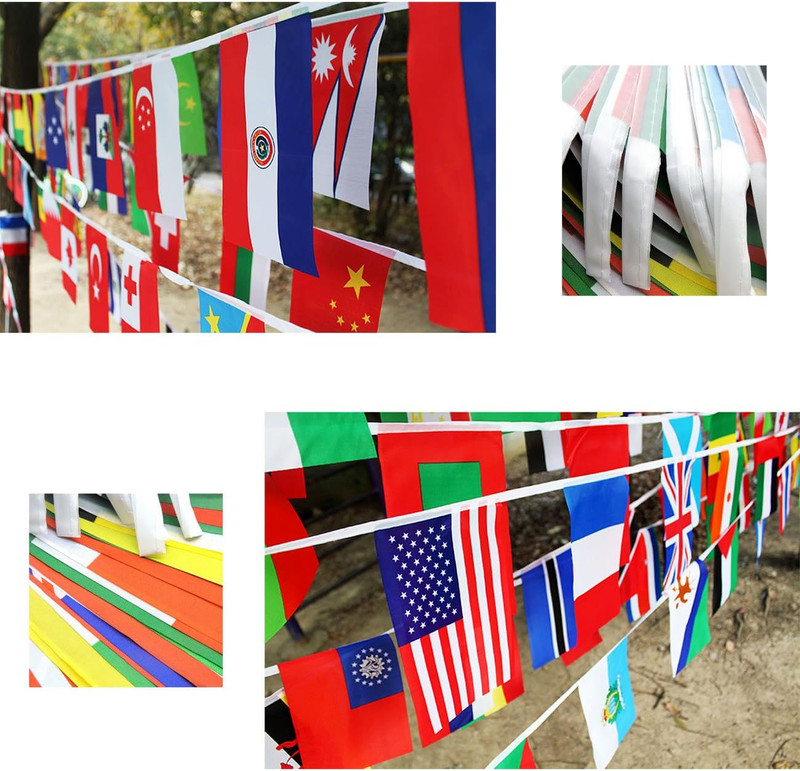 International World 100 Countries String Flag Assorted Hanging Flag Banners 82FT gallery