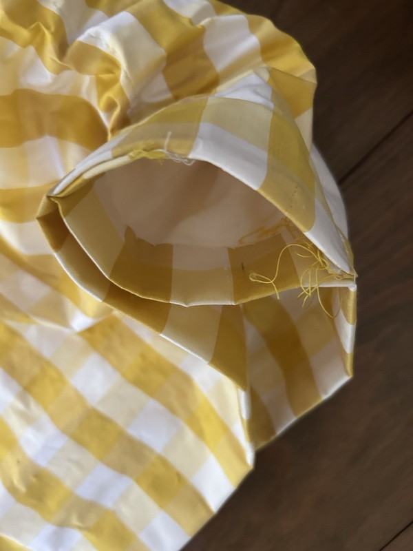 Pair Decorator Custom Made Striped Check Silk Taffeta Tassel Trim Lined gallery