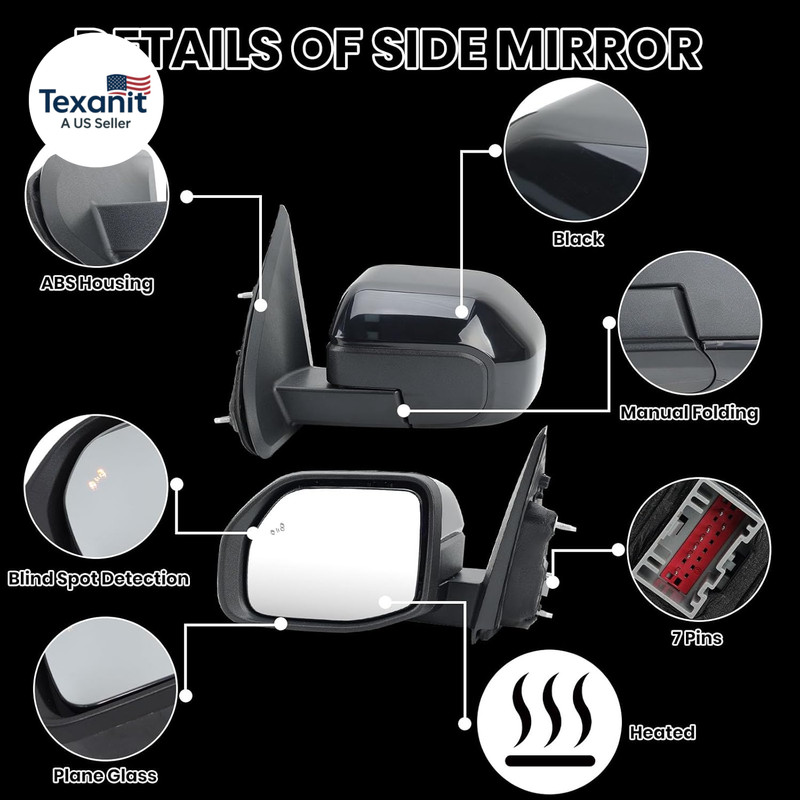 Left Driver Side Mirror for 2022 2023 2024 2025 Ford Maverick Power Heated Side gallery