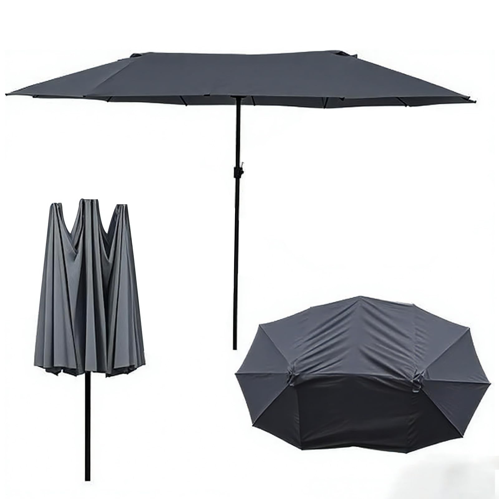 Patio Umbrella Replacement Canopy 12 Ribs for 15'X9' Double Sided Patio Umbre... gallery