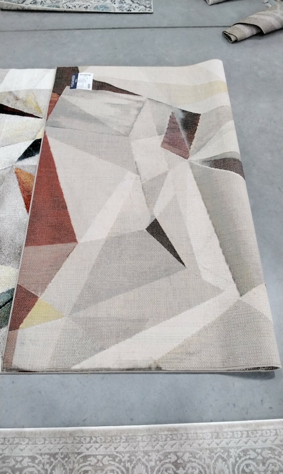 GREY / ORANGE 6'-7" X 9' Pulled Threads Rug, Reduced Price 1172713132 PRL6940F-6 gallery