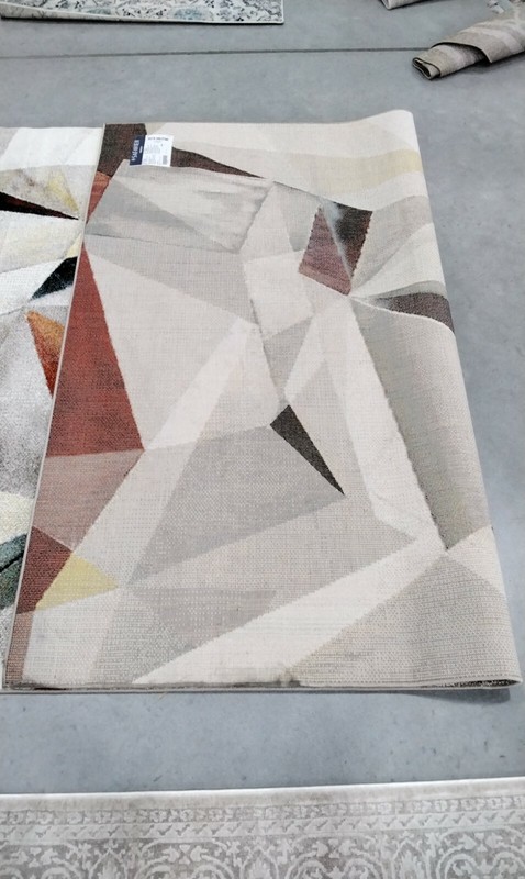 GREY / ORANGE 6'-7" X 9' Pulled Threads Rug, Reduced Price 1172713132 PRL6940F-6 gallery
