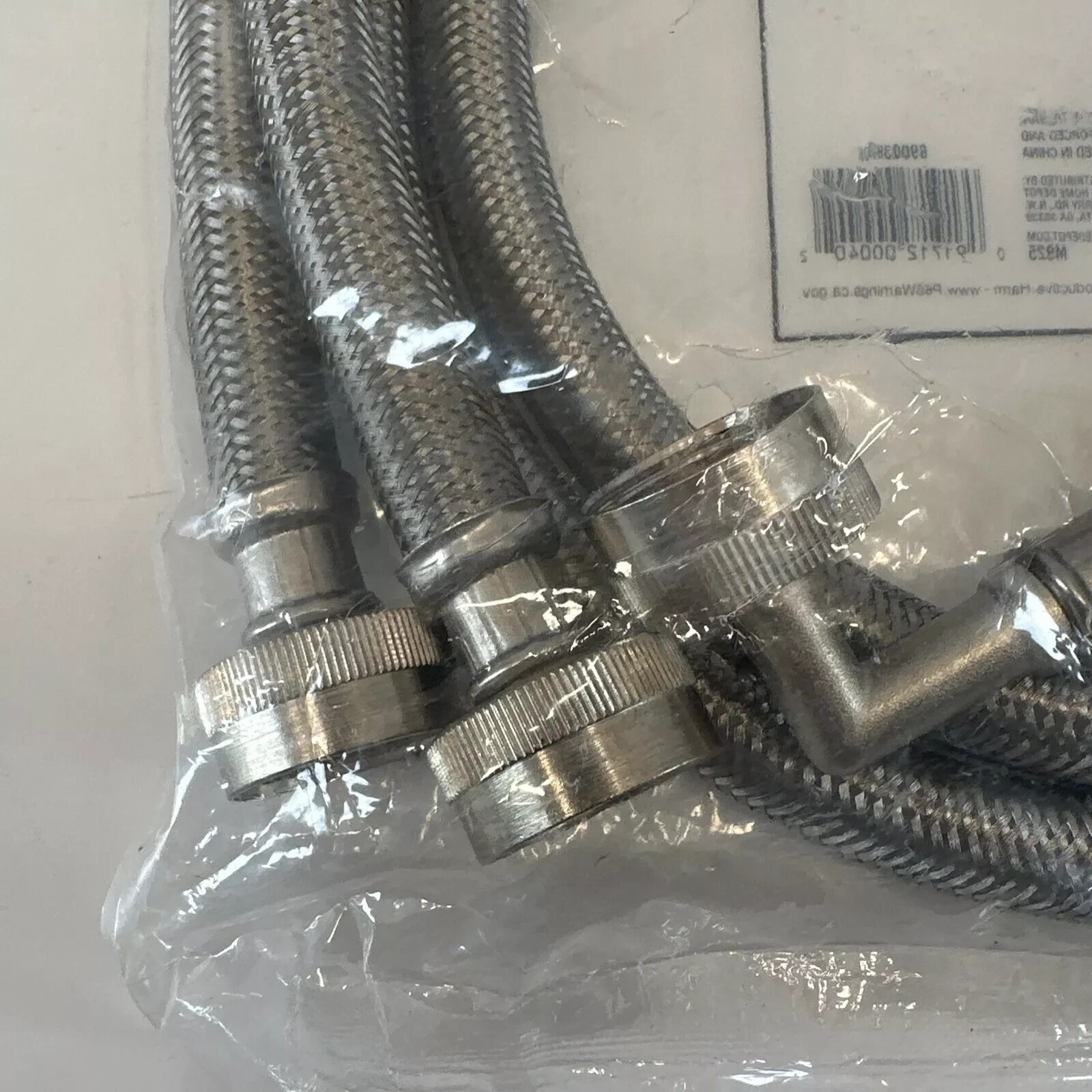 2 pack Everbilt Stainless Washing Machine Hoses 4 Ft 90 Degree End gallery