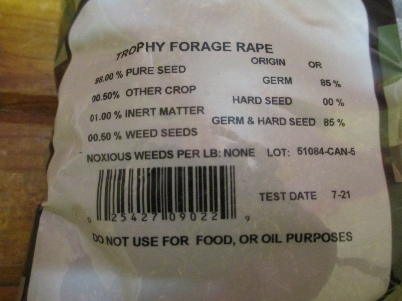 5lbs TROPHY FORAGE RAPE SEED Food Plot Seed For Deer Turkey Excellent No Till gallery