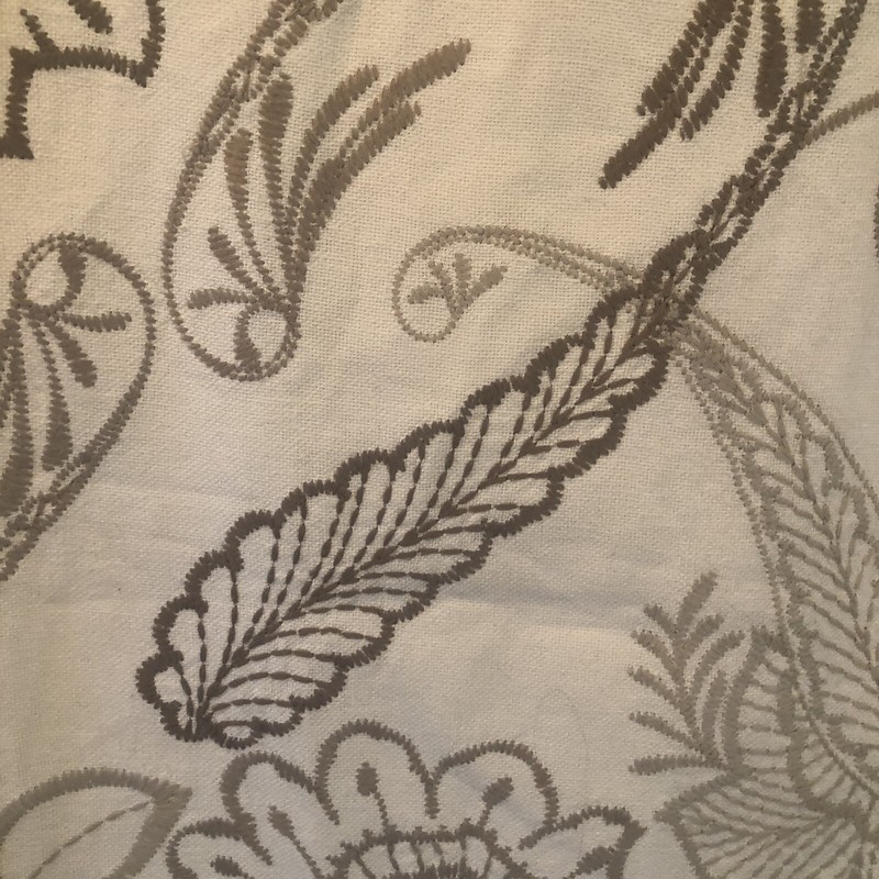 Pottery Barn Table Runner Crewel Embroidered Linen 70”x 18” Thanksgiving gallery