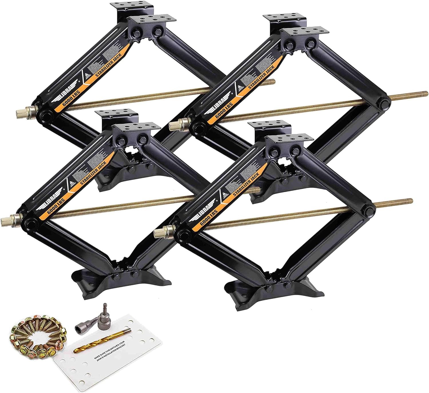 Set 4 24" 6000lbs RV Trailer Camper Stabilizer Leveling Scissor Jacks gallery