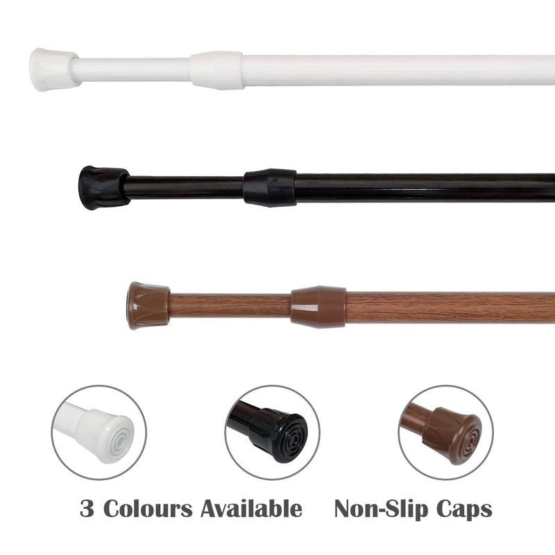 2 Pack Small Spring Tension Curtain Rod 12 to 20 Inch, Thin Tension Rod No Drill gallery