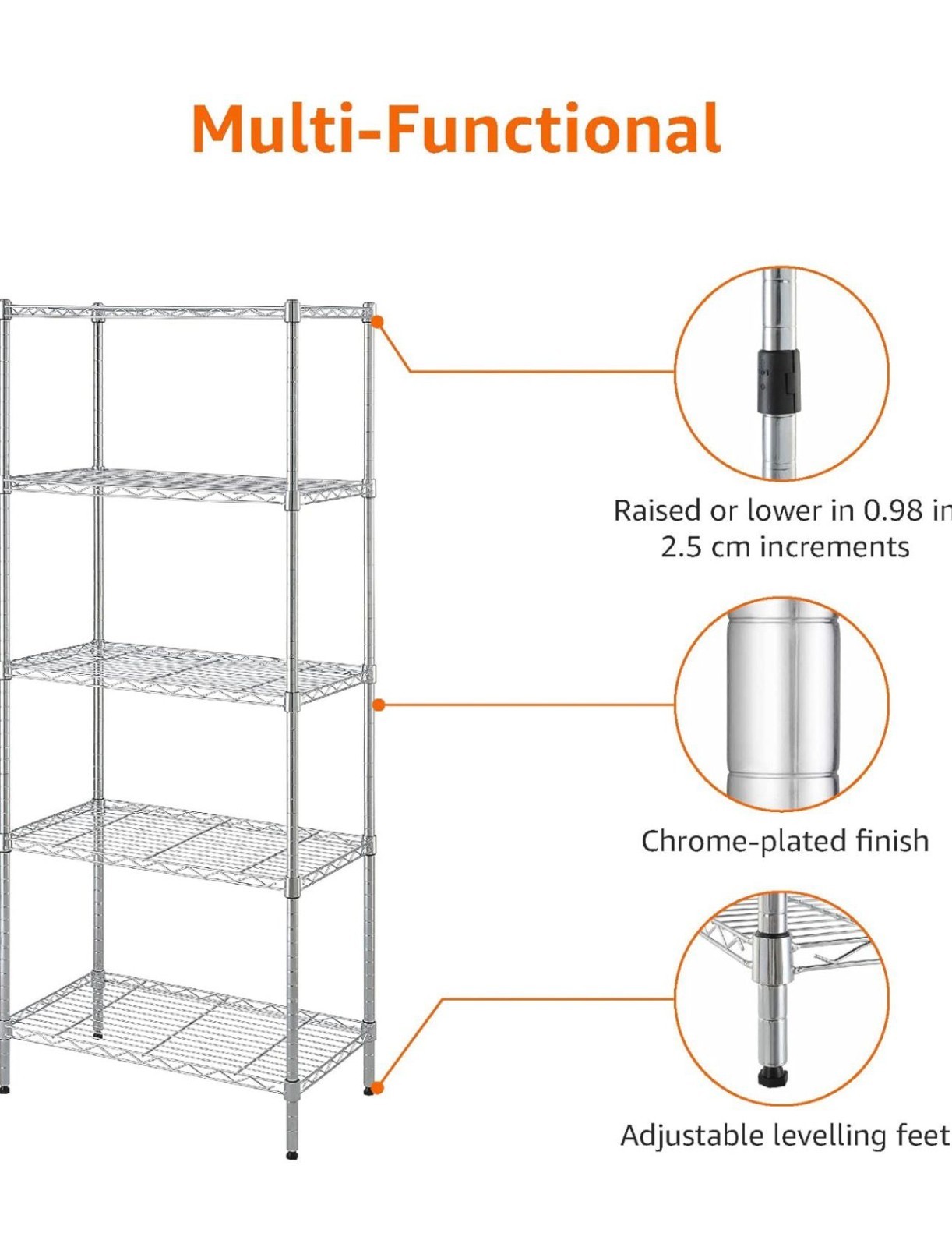 4-Shelf Adjustable Storage Shelving Unit For Garage, Steel Wire, 200 Pound Load gallery