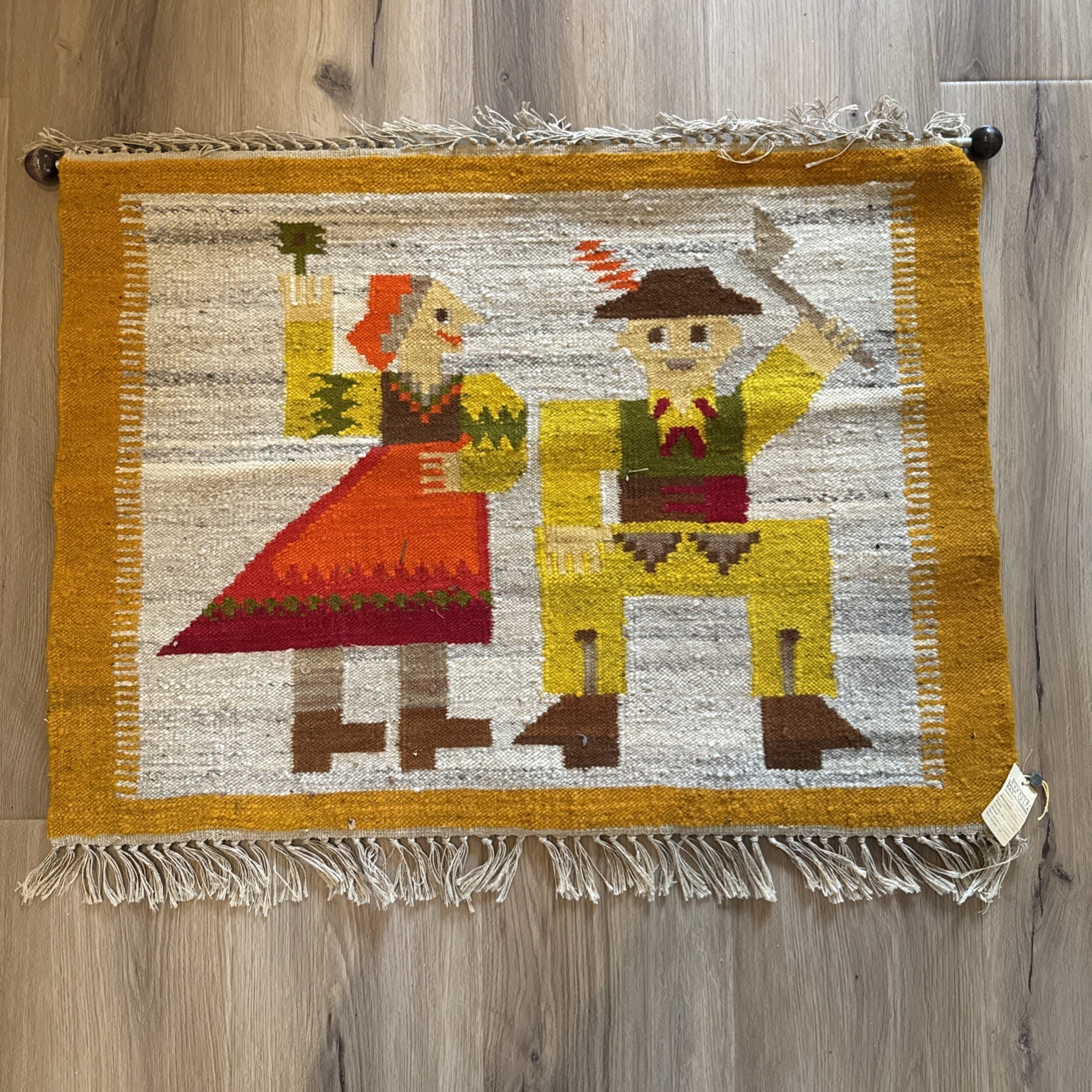 Vintage Cepelia Polish Small Hand Woven Rug Wall Decor Tapestry gallery